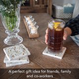 CounterArt  Natural Marble Cork Backed Stone Coasters –Gilded Vine – Set of 4 - Image 5