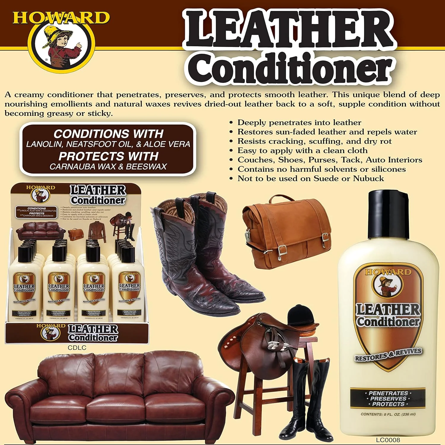 Howard Leather Conditioner – 8oz - Image 4
