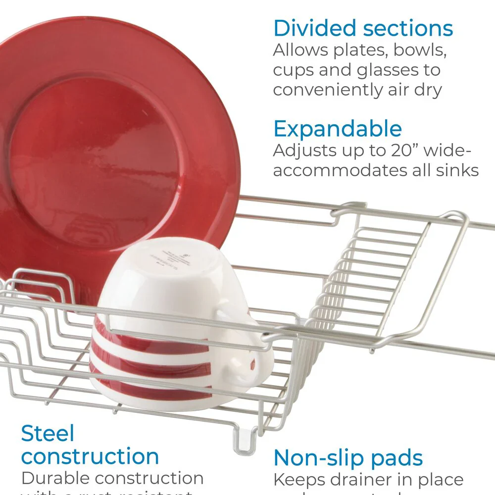 iDesign Classico Over Sink Dish Drainer – Satin - Image 3