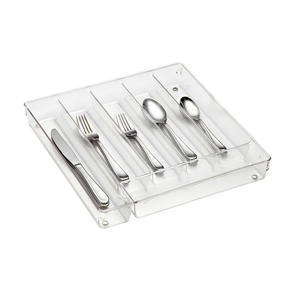 iDesign Expandable Cutlery Organizer – Clear - Image 3