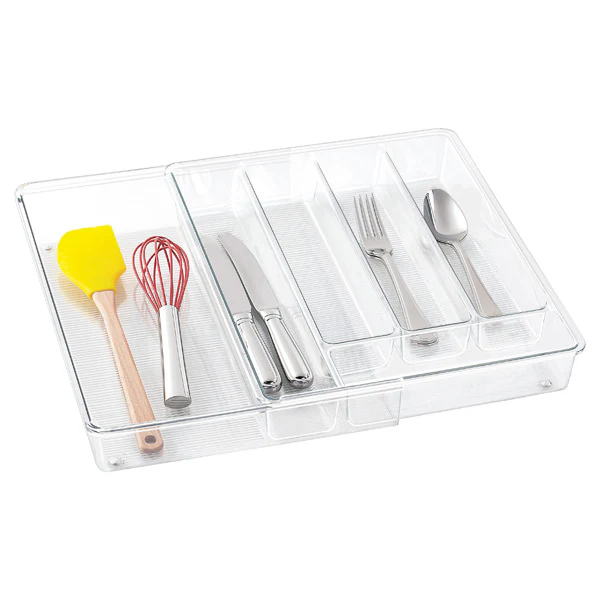 iDesign Expandable Cutlery Organizer – Clear - Image 4