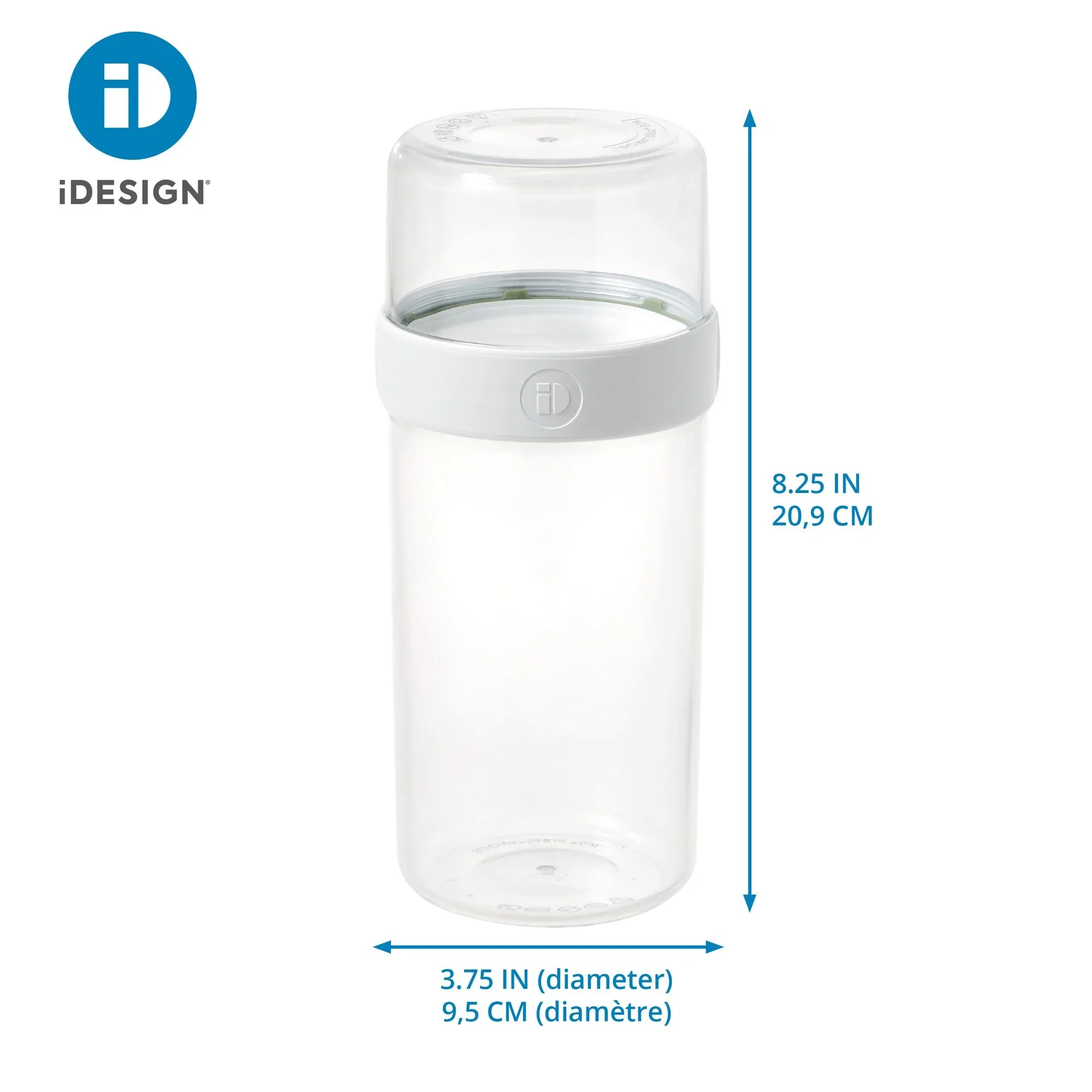 iDesign Recycled Plastic Stack n’ Snack Canister – Large – 3.6” x 3.6” x 8.3” - Image 2