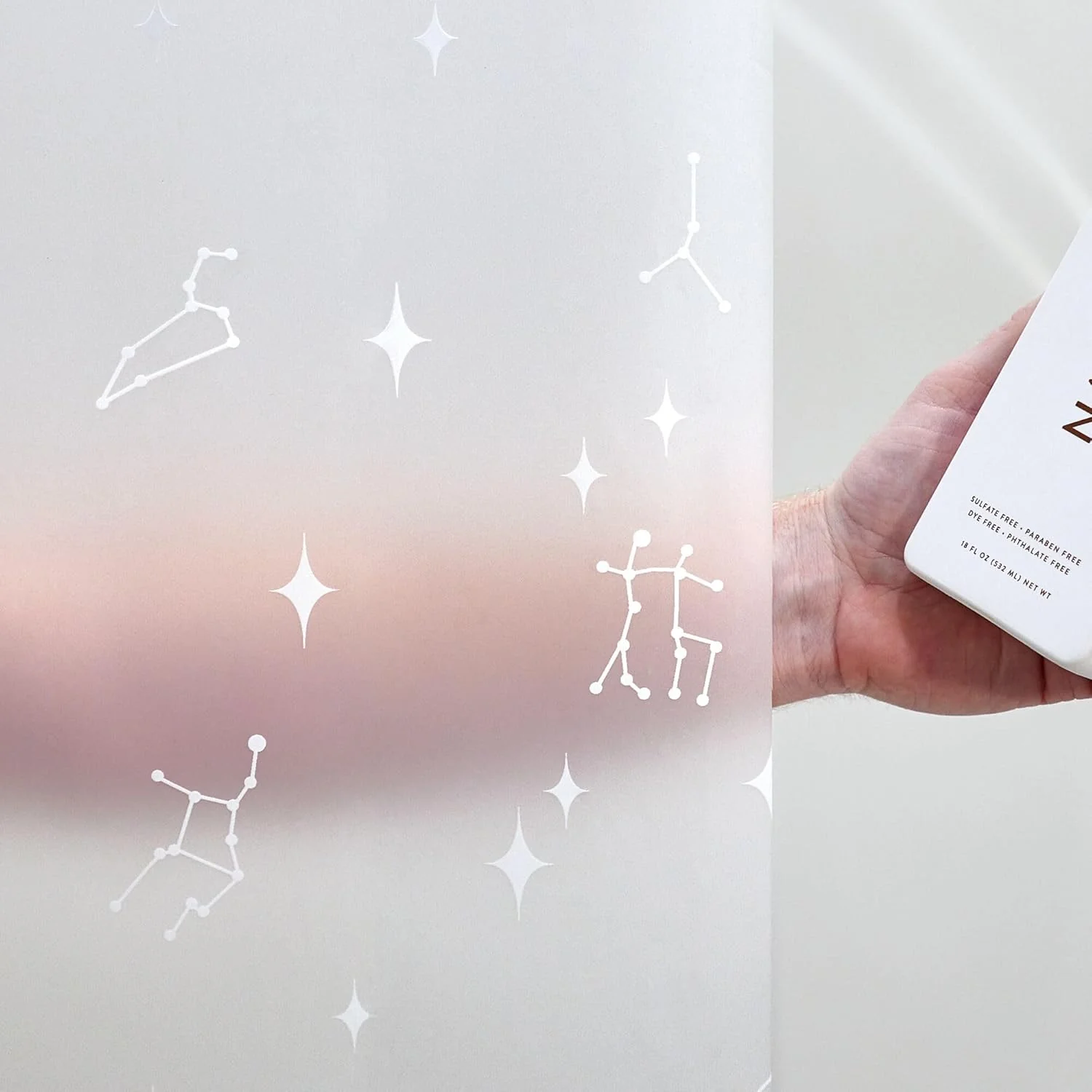 IDesign Water Resistant Peva Shower Curtain – Constellation – 72" x 72" - Image 4