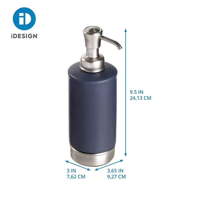 iDesign York Soap Dispenser – Navy - Image 2