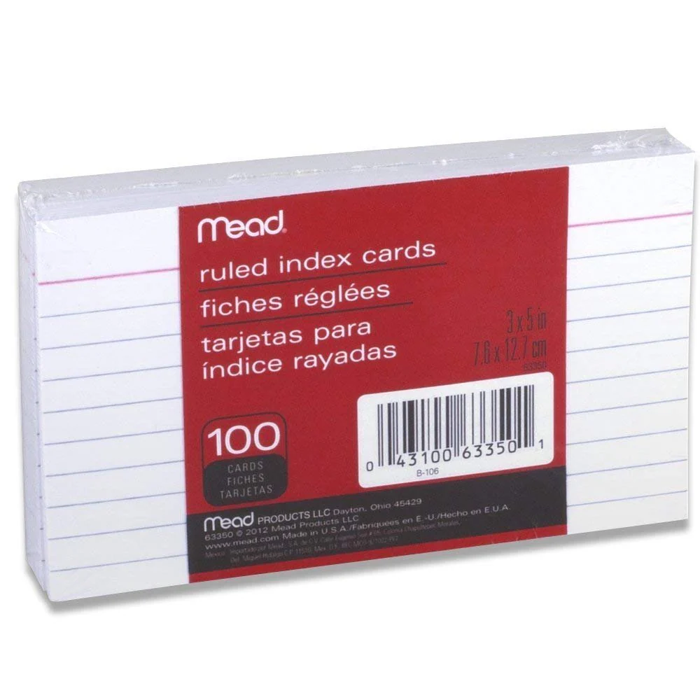 Index Cards โ 3" x 5" โ 100 Pack