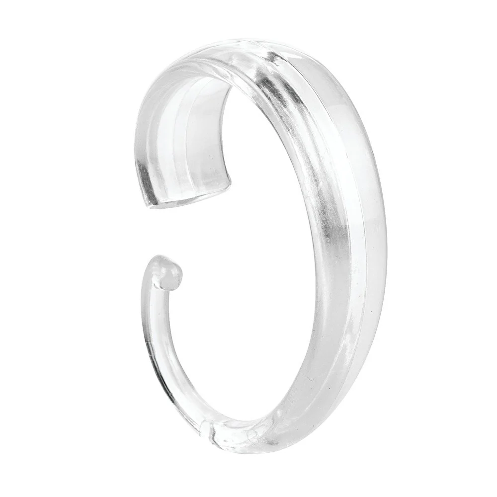 InterDesign Bathroom Shower Curtain "C" Hook – Clear – Pack of 12