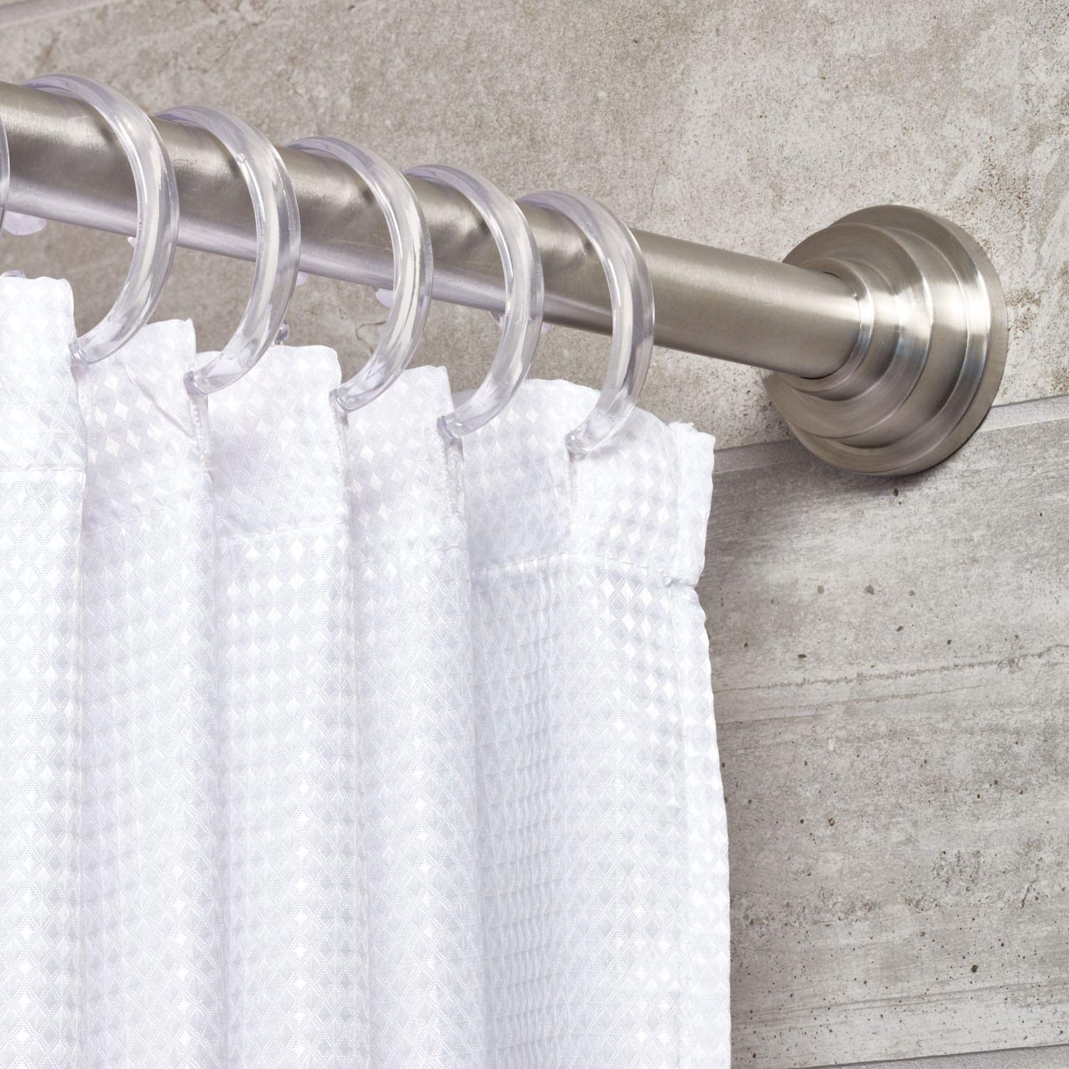 InterDesign Bathroom Shower Curtain "C" Hook – Clear – Pack of 12 - Image 2
