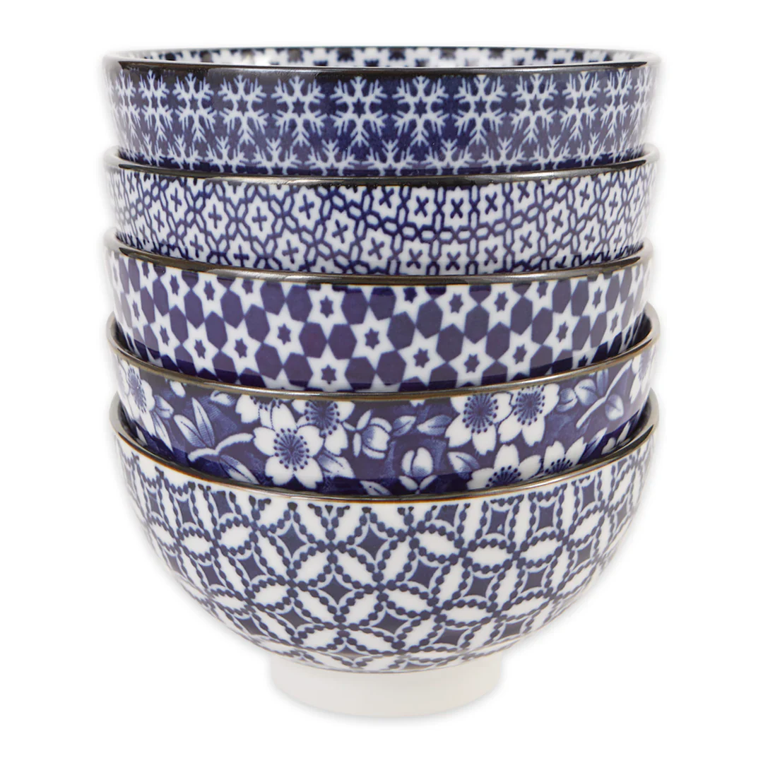 Japanese Bowls - Blue & White – 4.5" Assorted Styles – Each Sold Separately - Image 2