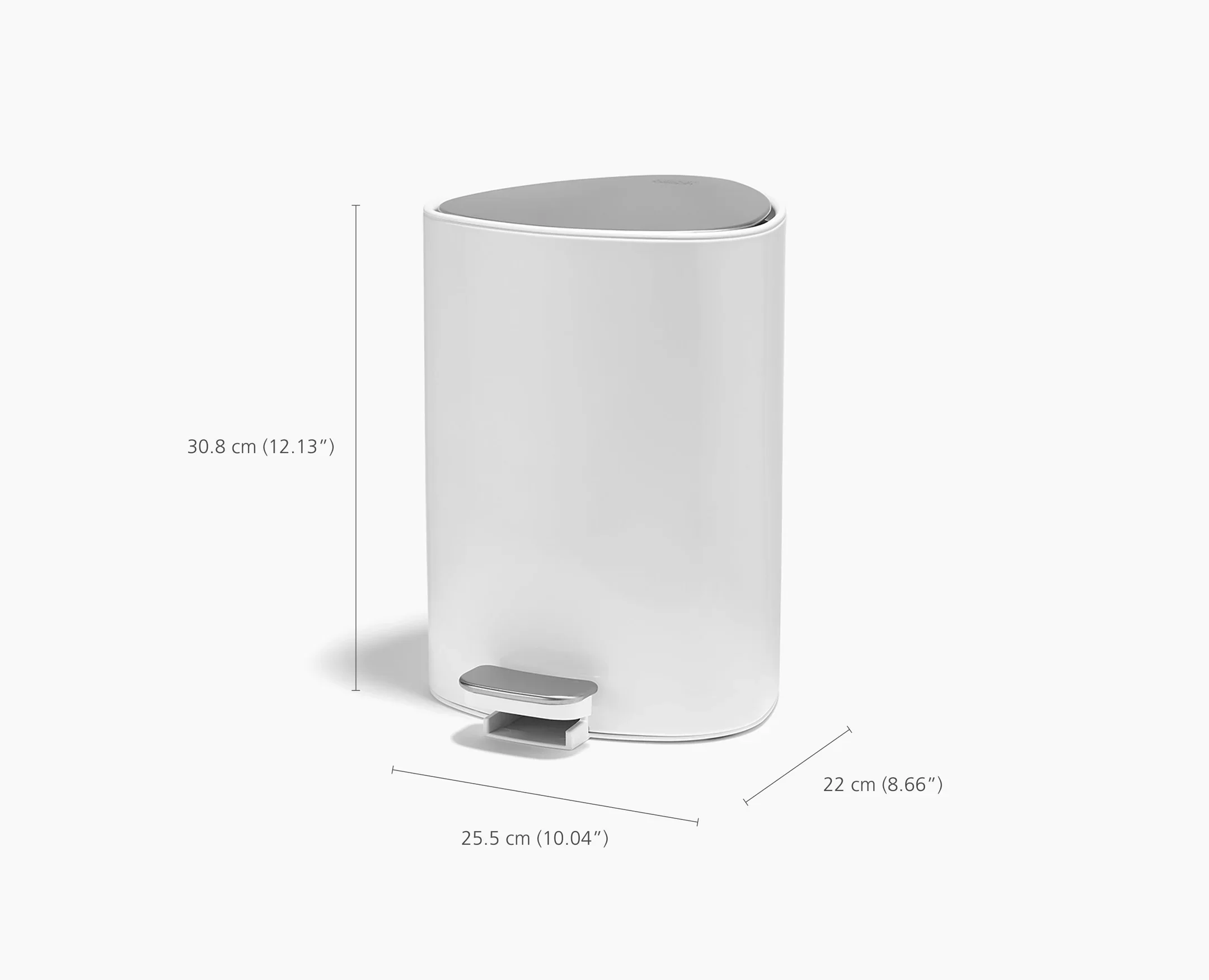 Joseph Joseph EasyStore 5L Bathroom Pedal Trash Can – Gloss White - Image 3