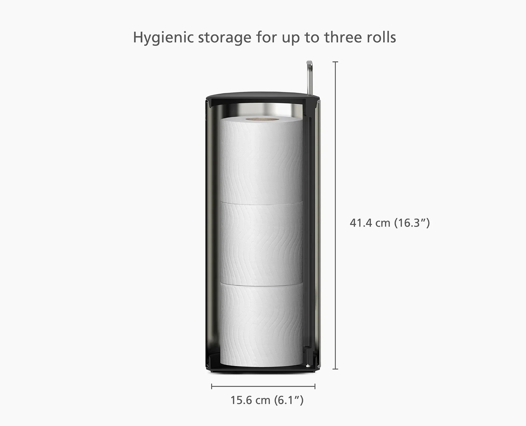 Joseph Joseph EasyStore Luxe Polished Stainless Steel Concealed Toilet Roll Holder - Image 6