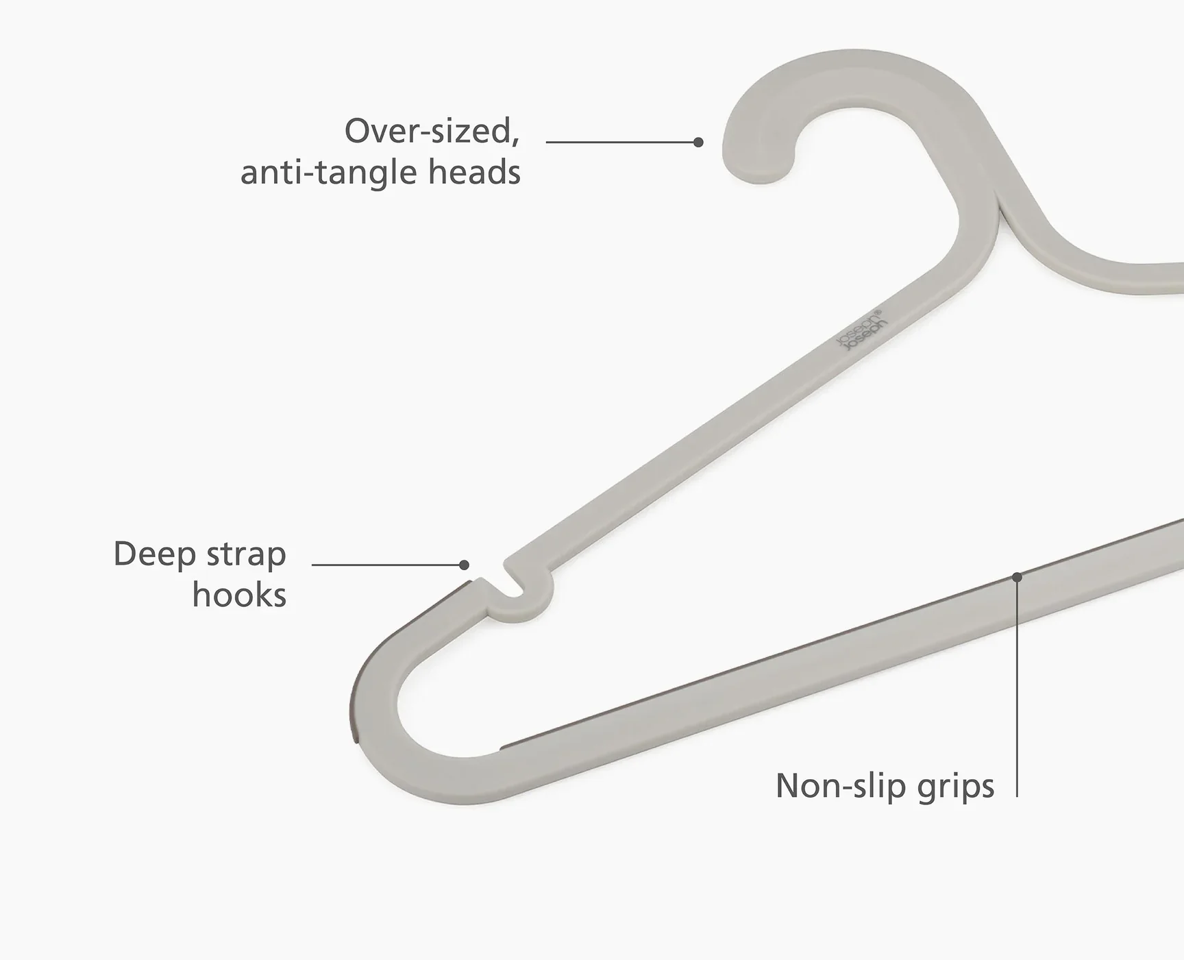 Joseph Joseph Orderly Anti-tangle Slim Clothes Hangers – Ecru – Set of 5 - Image 5
