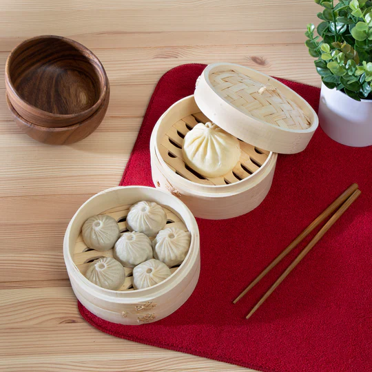 Joyce Chen 2 Tier Bamboo Steamer Baskets – 6in - Image 4