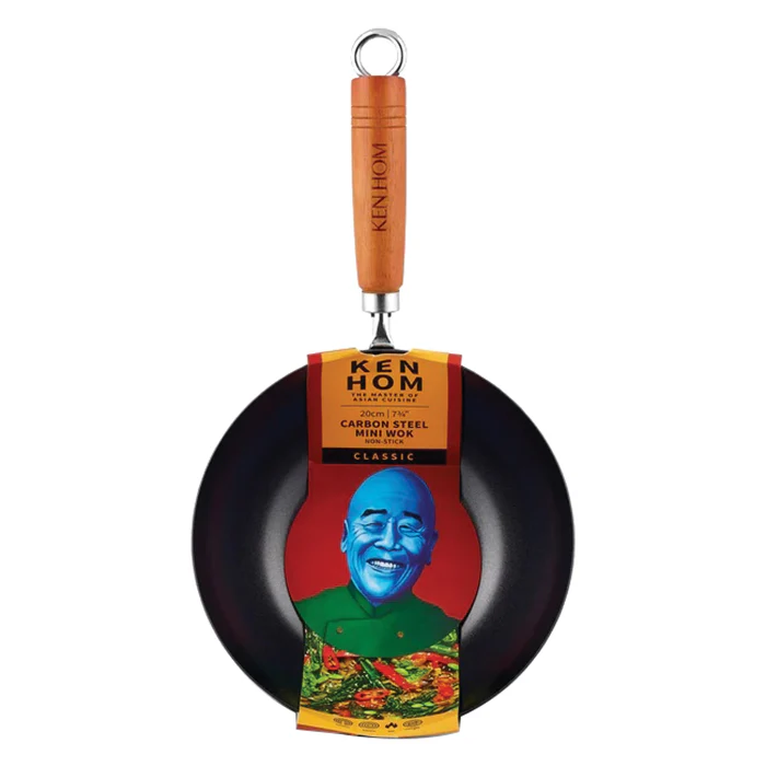 Ken Hom Classic Non-Stick Carbon Steel Mini Wok – 7.75"