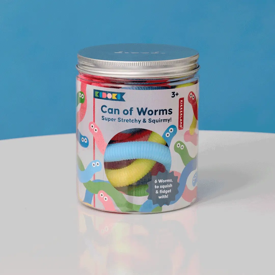 Kidoki Can of Worms Fidget Toy – Can of 6 - Image 4