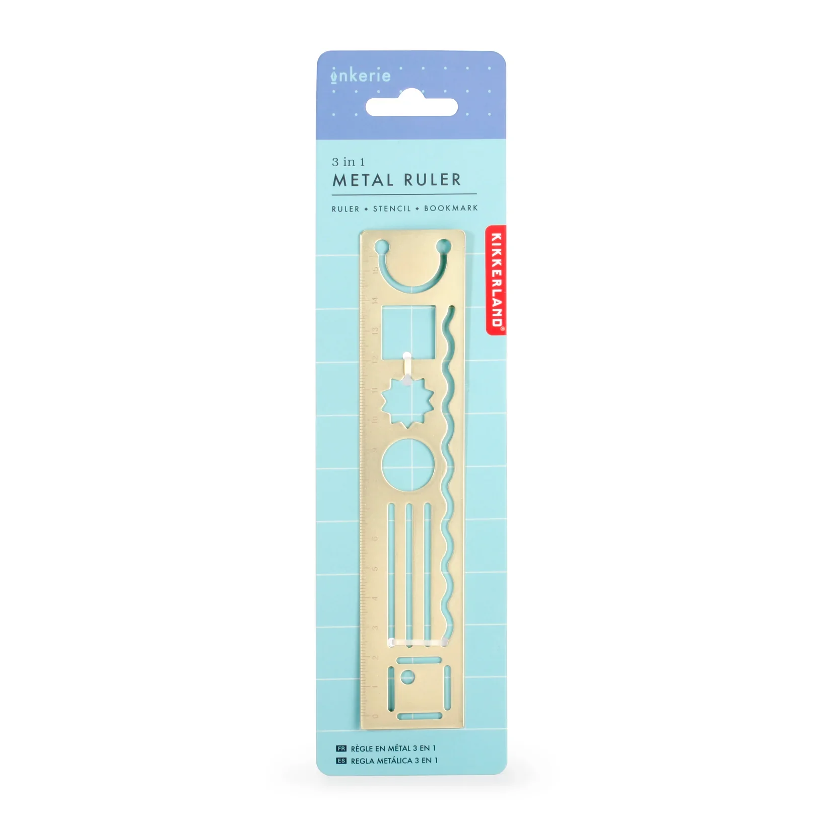 Kikkerland 3 in 1 Metal Ruler