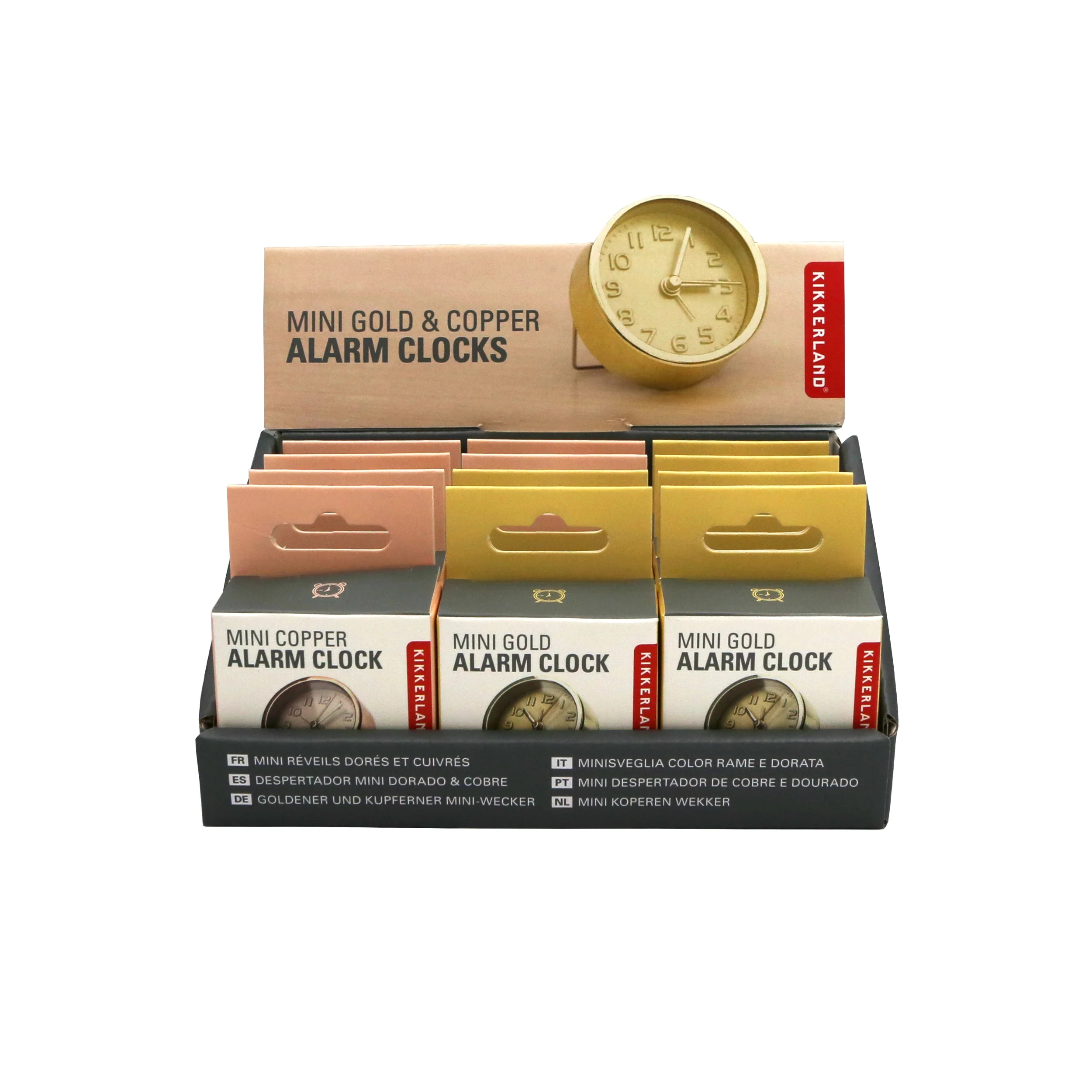 Kikkerland Mini Metallic Alarm Clock – Sold Individually – Gold or Copper - Image 6