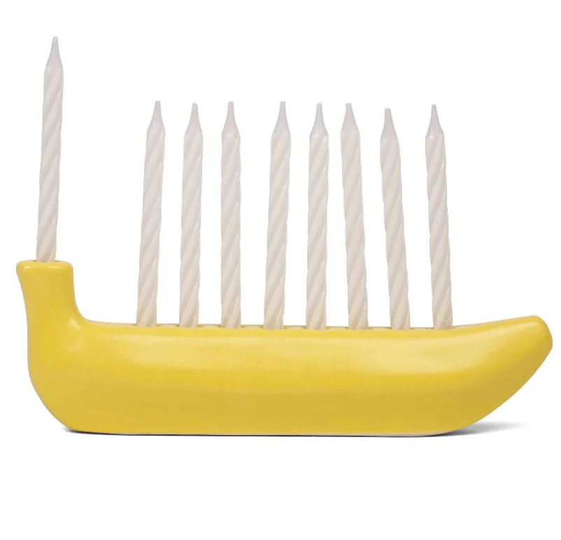 Kikkerland Ceramic Banana Banorah Menorah β 10.4"
