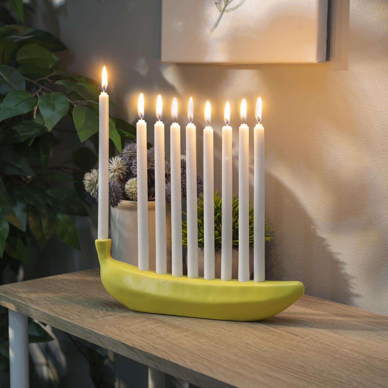 Kikkerland Ceramic Banana Banorah Menorah β 10.4" - Image 5