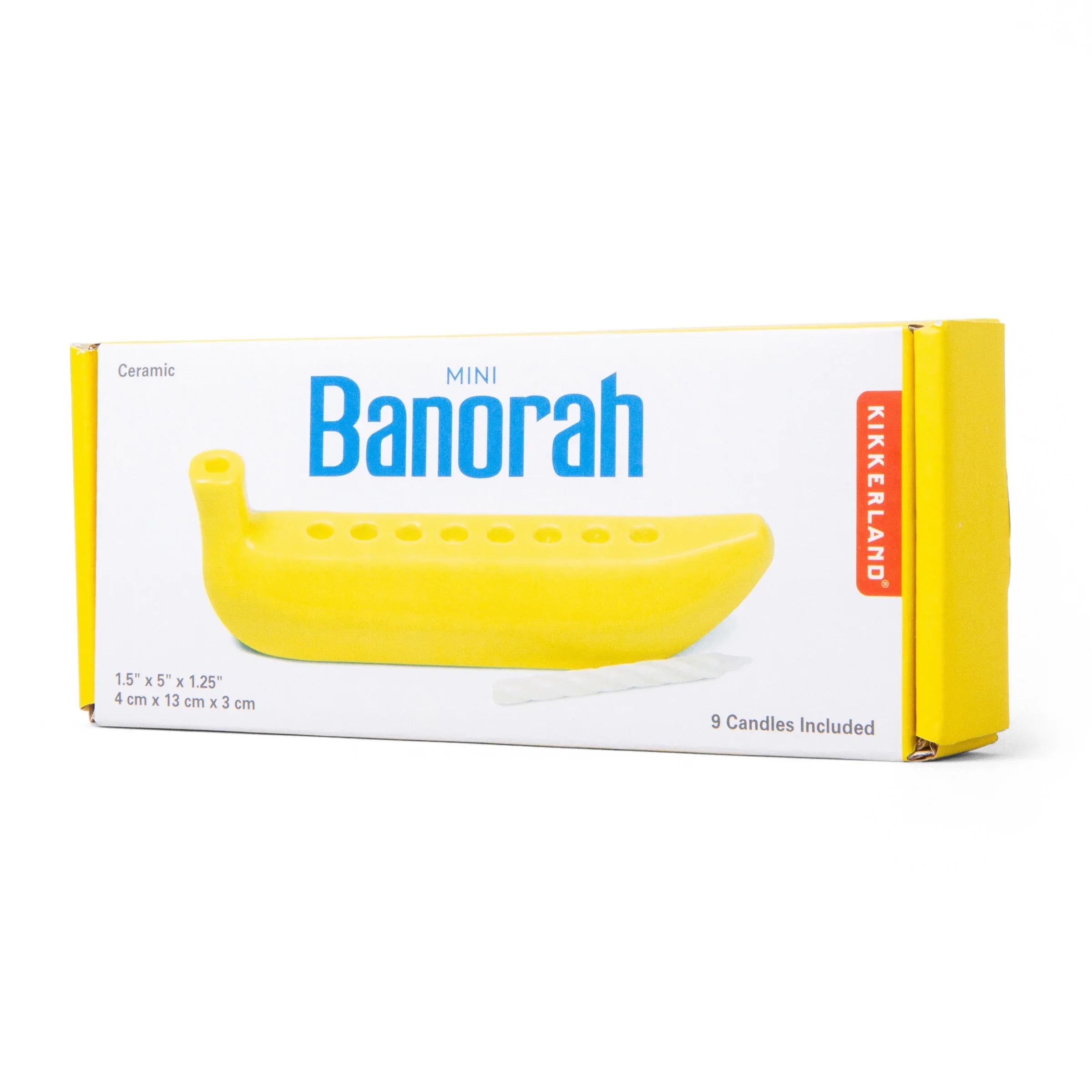 Kikkerland Ceramic Mini Banana Banorah Menorah – 5" - Image 2