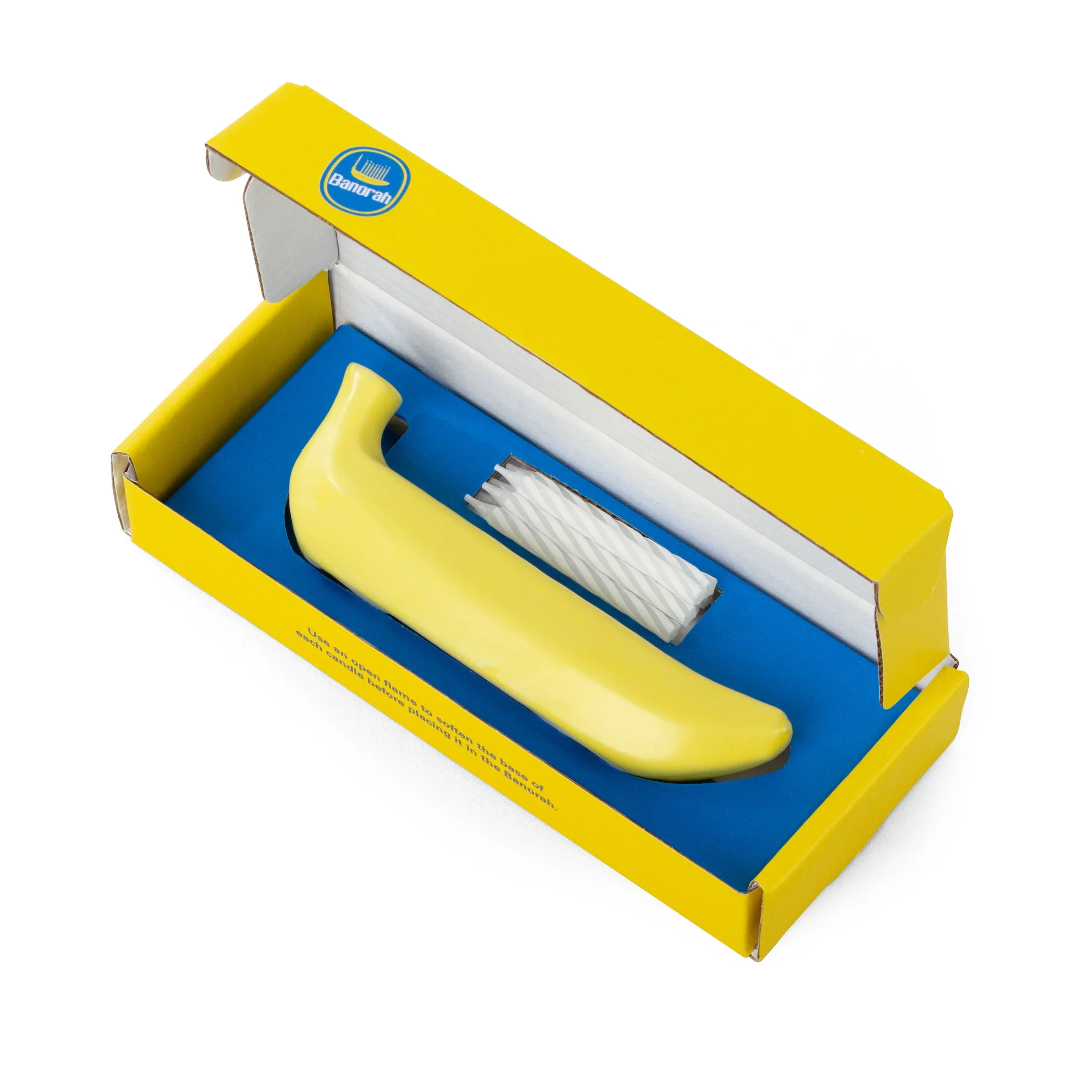 Kikkerland Ceramic Mini Banana Banorah Menorah – 5" - Image 3