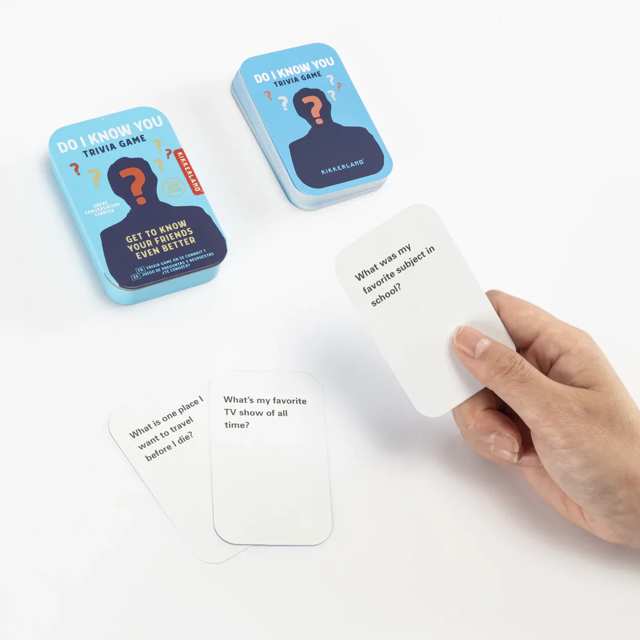 Kikkerland Do I Know You Trivia Game in a Tin - Image 2