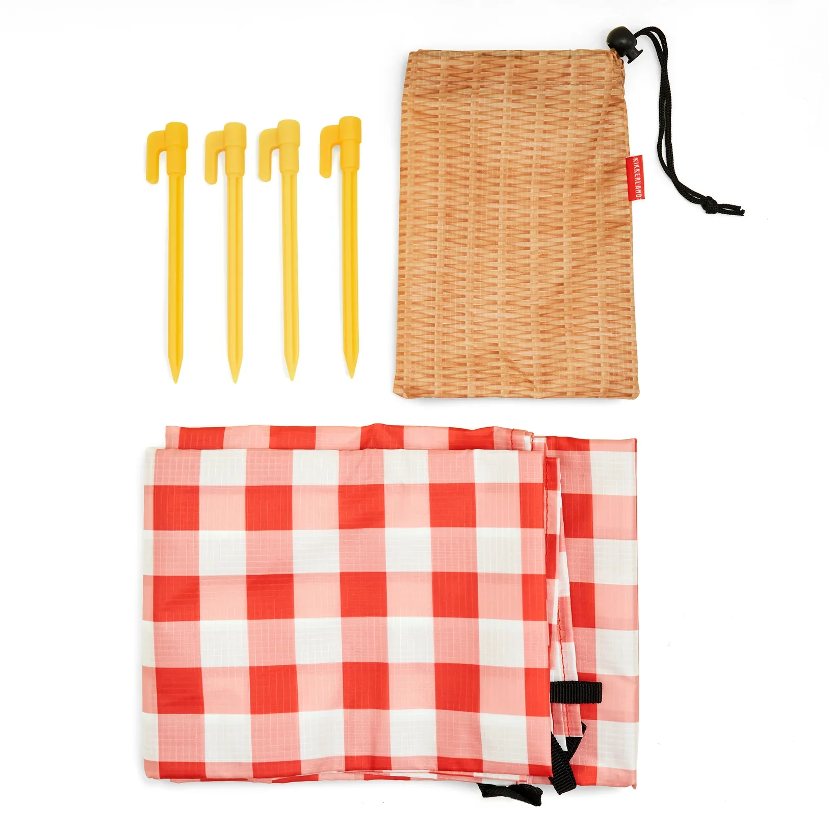 Kikkerland β Folding Gingham Picnic Blanket β 76" x 53" - Image 3