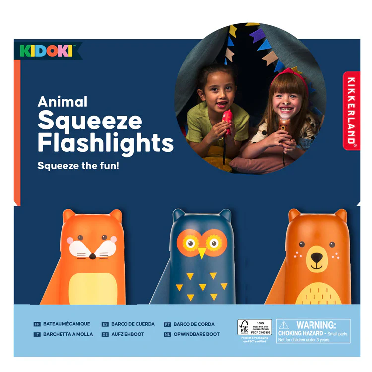 Kikkerland Kidoki Squeeze Flashlight – Assorted Styles – Each Sold Separately - Image 2
