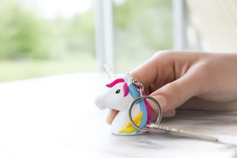Kikkerland Mini LED Keychain with Light Effect – Unicorn - Image 4