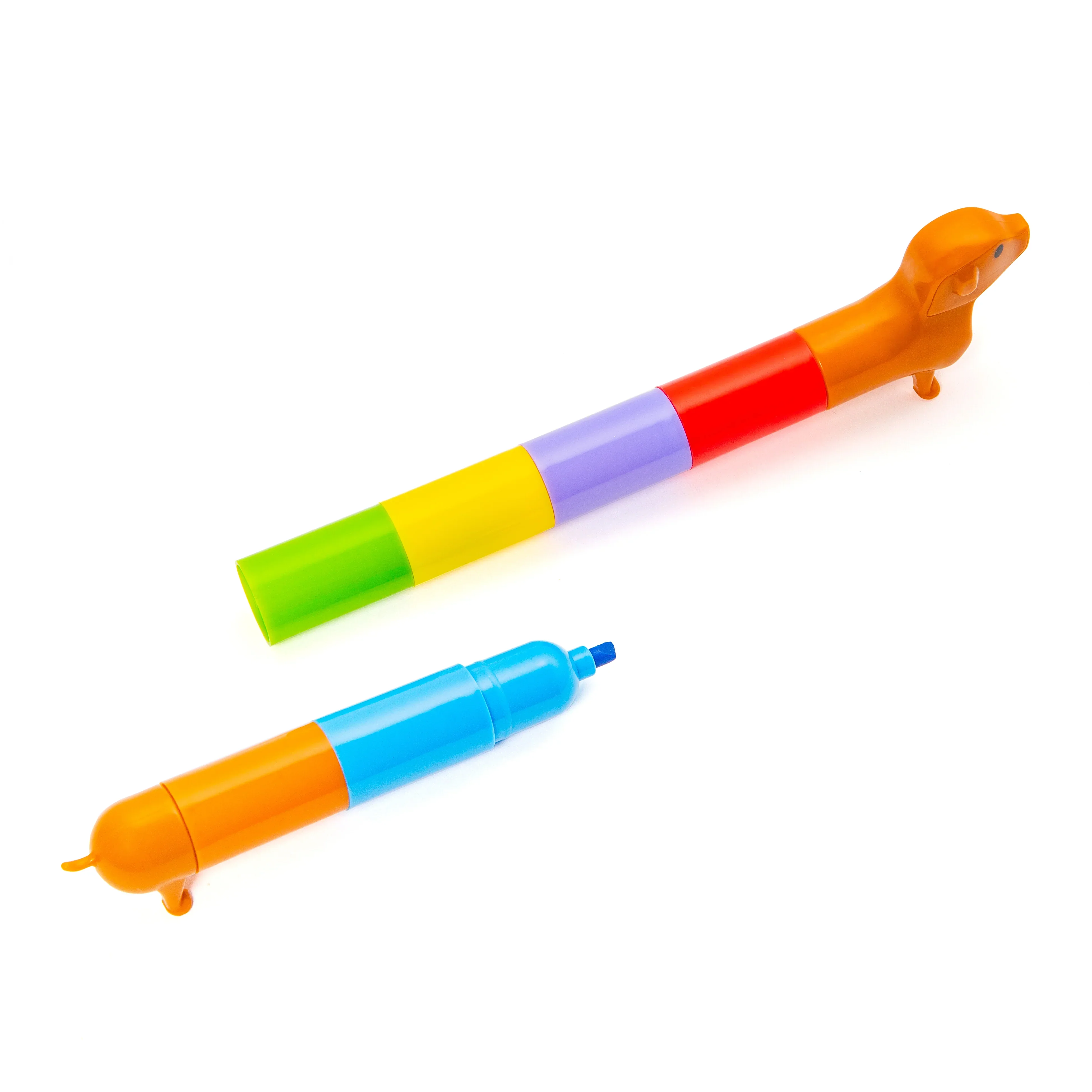 Kikkerland Rainbow Dachshund Stackable Markers – 6 Colors - Image 2