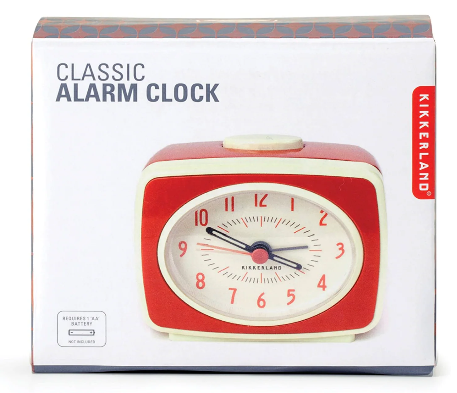 Kikkerland Retro Alarm Clock – Red - Image 2
