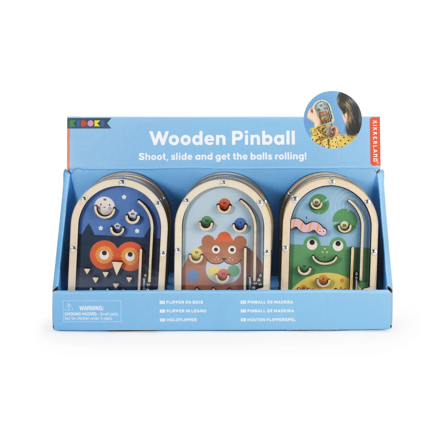Kikkerland Wooden Pinball Games – Assorted Styles – Sold Individually - Image 2