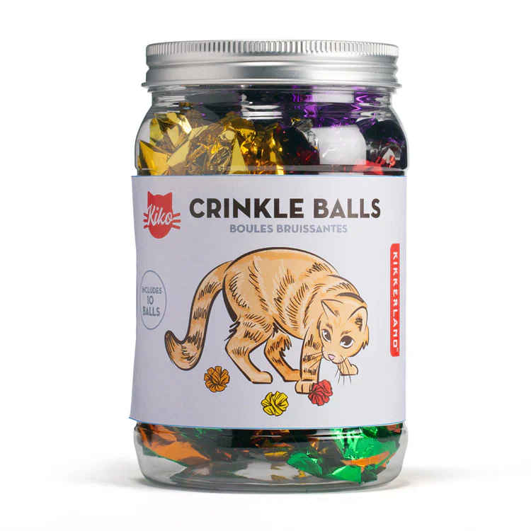 Kiko Crinkle Balls Cat Toy β Jar of 10