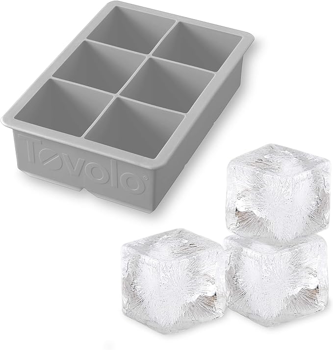 King Cube Silicone Ice Mold Freezer Tray – 2" Cubes – Oyster Gray - Image 3