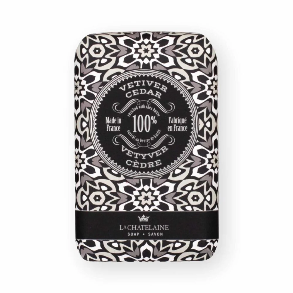 La Chatelaine Luxury Soap Bar – Vetiver Cedar – 8.8oz