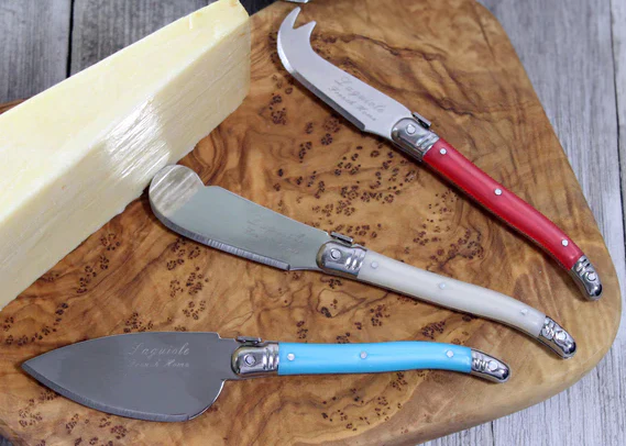 Laguiole Cheese Knife Set of 3 – Cream | Coral |Turquoise - Image 3