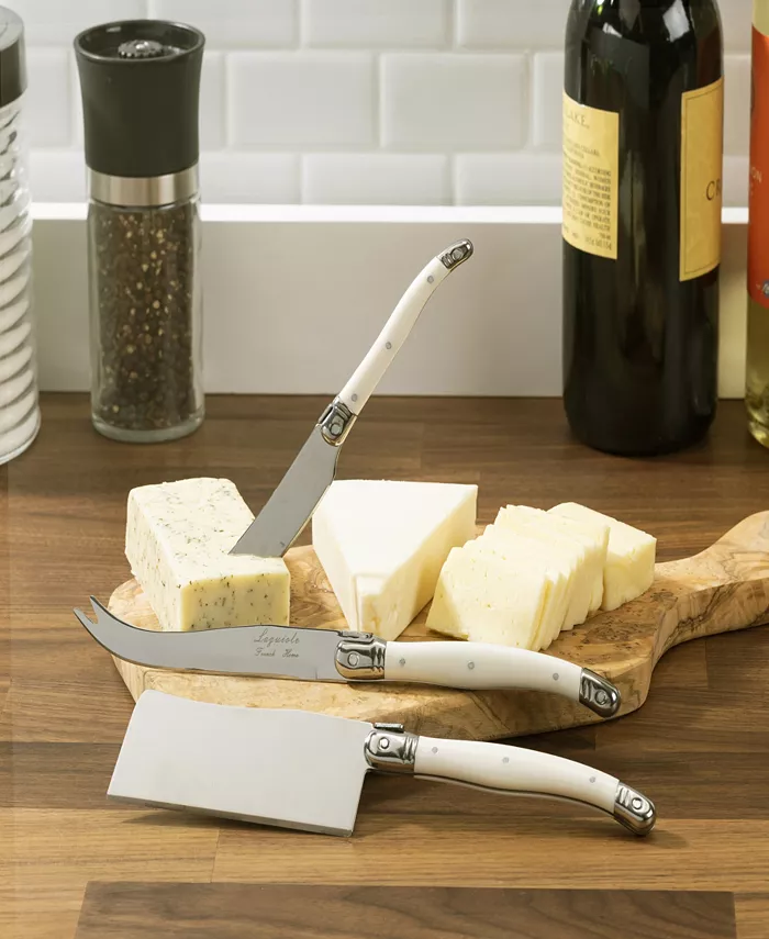Laguiole Cheese Knife Set of 3 – Faux Ivory Handles - Image 2
