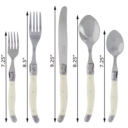 Laguiole French Faux Ivory Flatware Set – 20 Piece - Service for 4 - Image 2