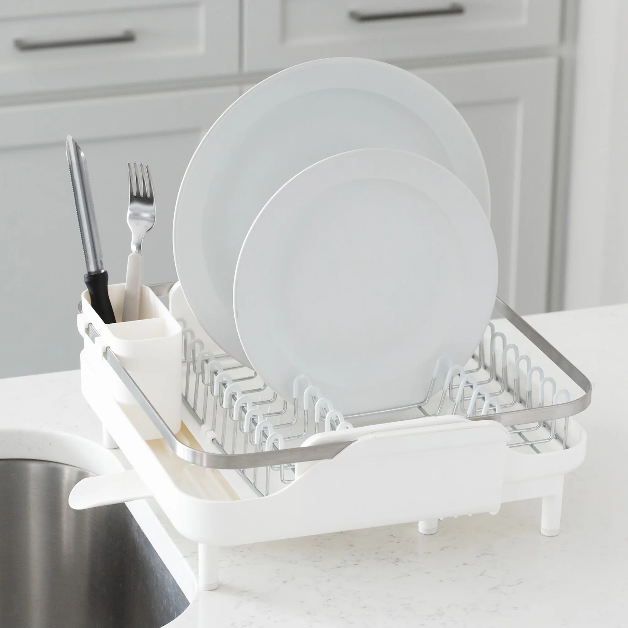 Large Expanding Dish Rack - White - Image 3