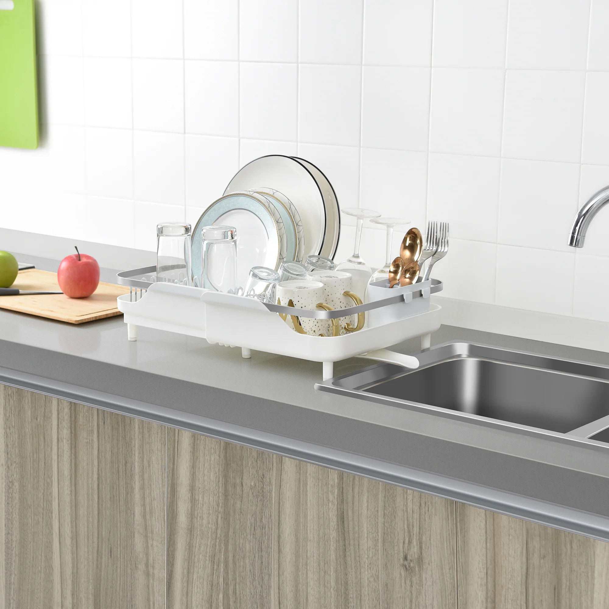 Large Expanding Dish Rack - White - Image 5