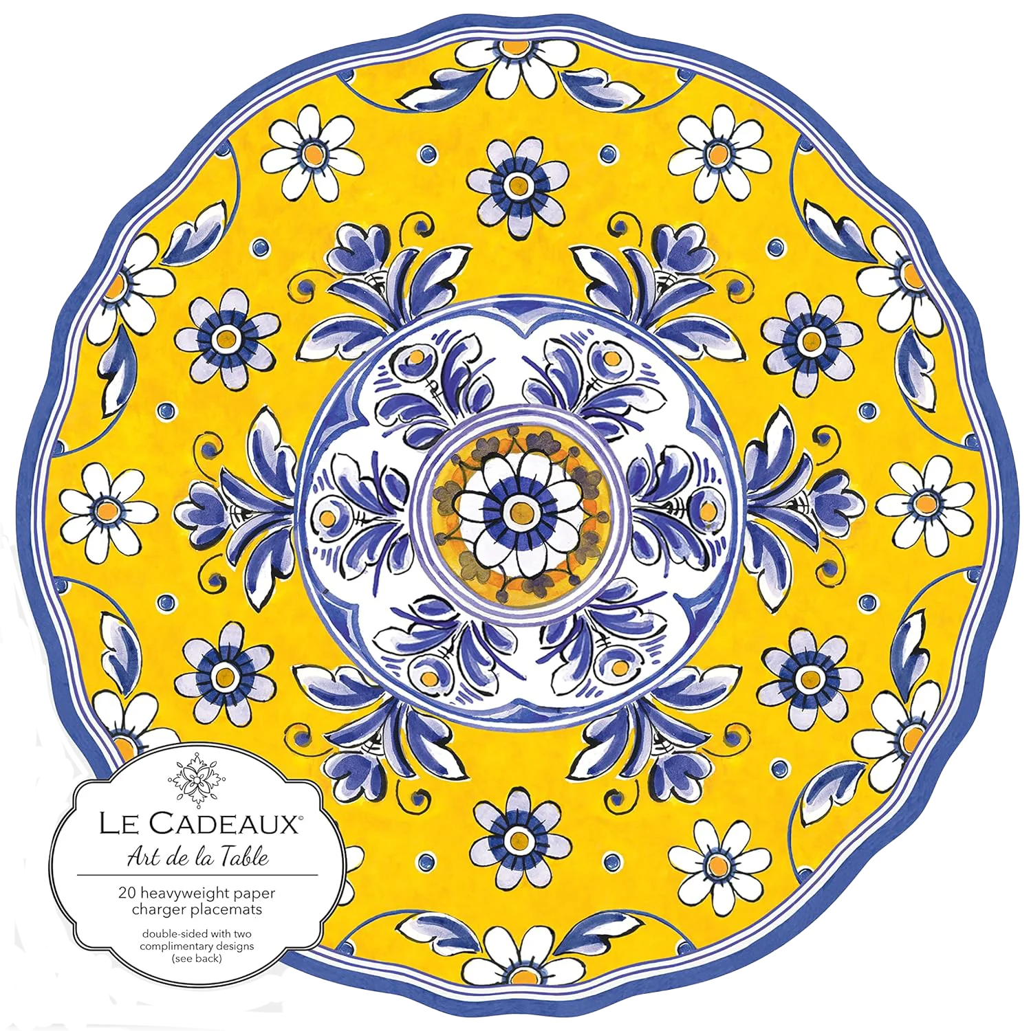 Le Cadeaux 15.5" Round Paper Placemats β Benidorm β Pack of 20