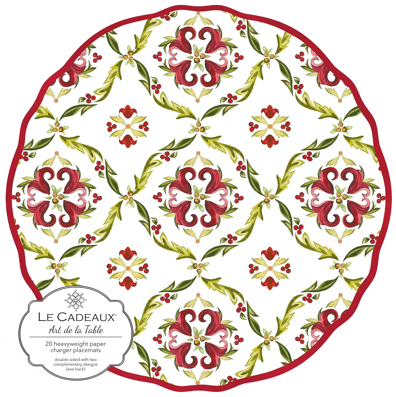 Le Cadeaux 15.5" Round Paper Placemats – Vischio – Pack of 20