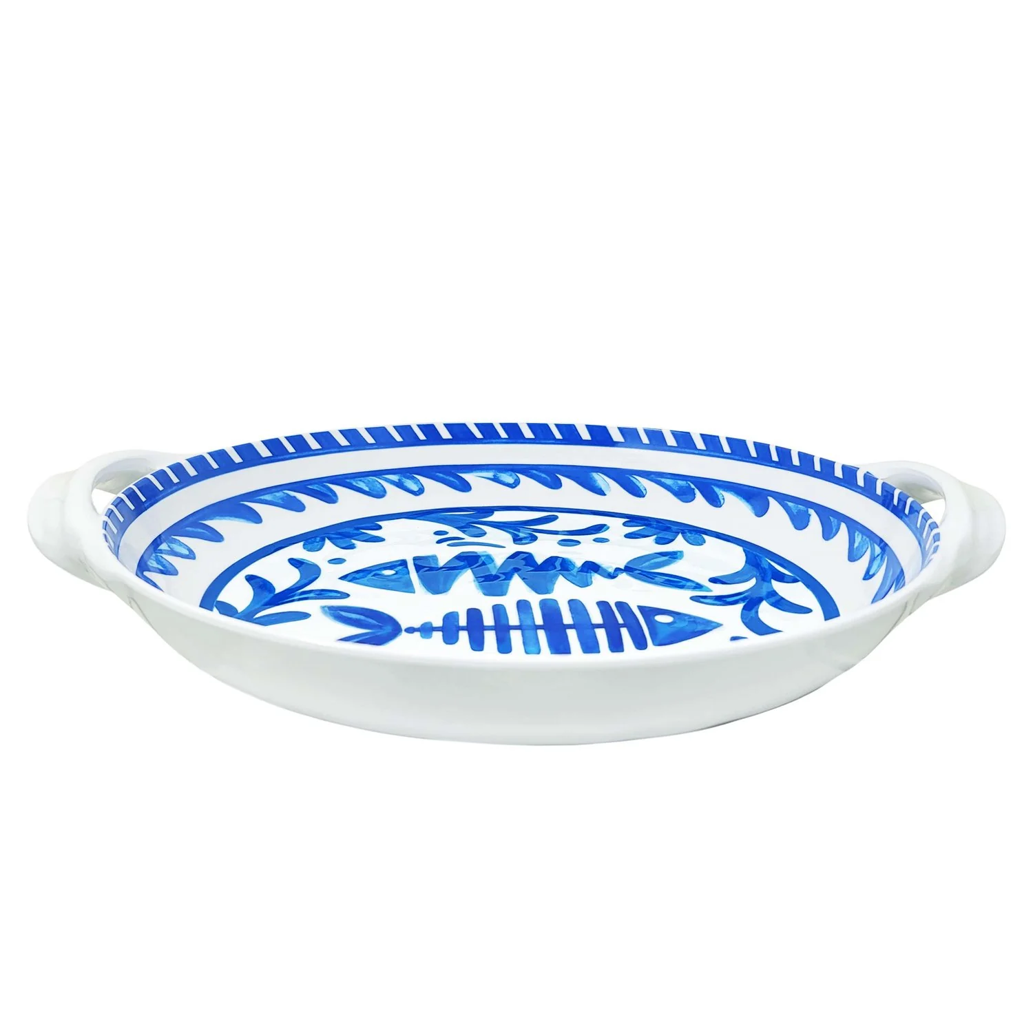 Le Cadeaux Melamine Large Shallow Handled Bowl – 16" – Mediterreano - Image 2