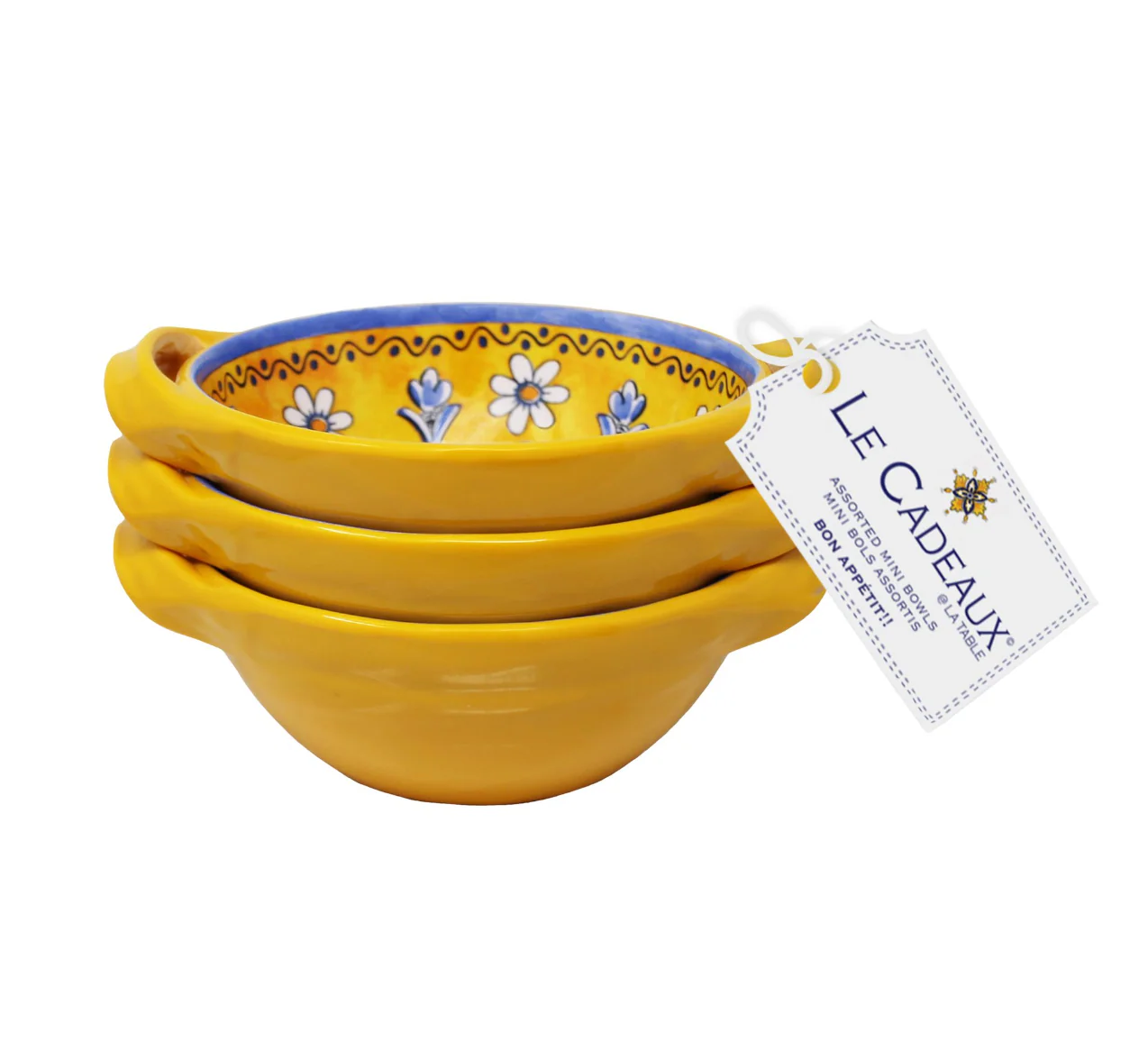 Le Cadeaux Melamine Mini Handled Bowls – Set of 3 – Benidorm - Image 2