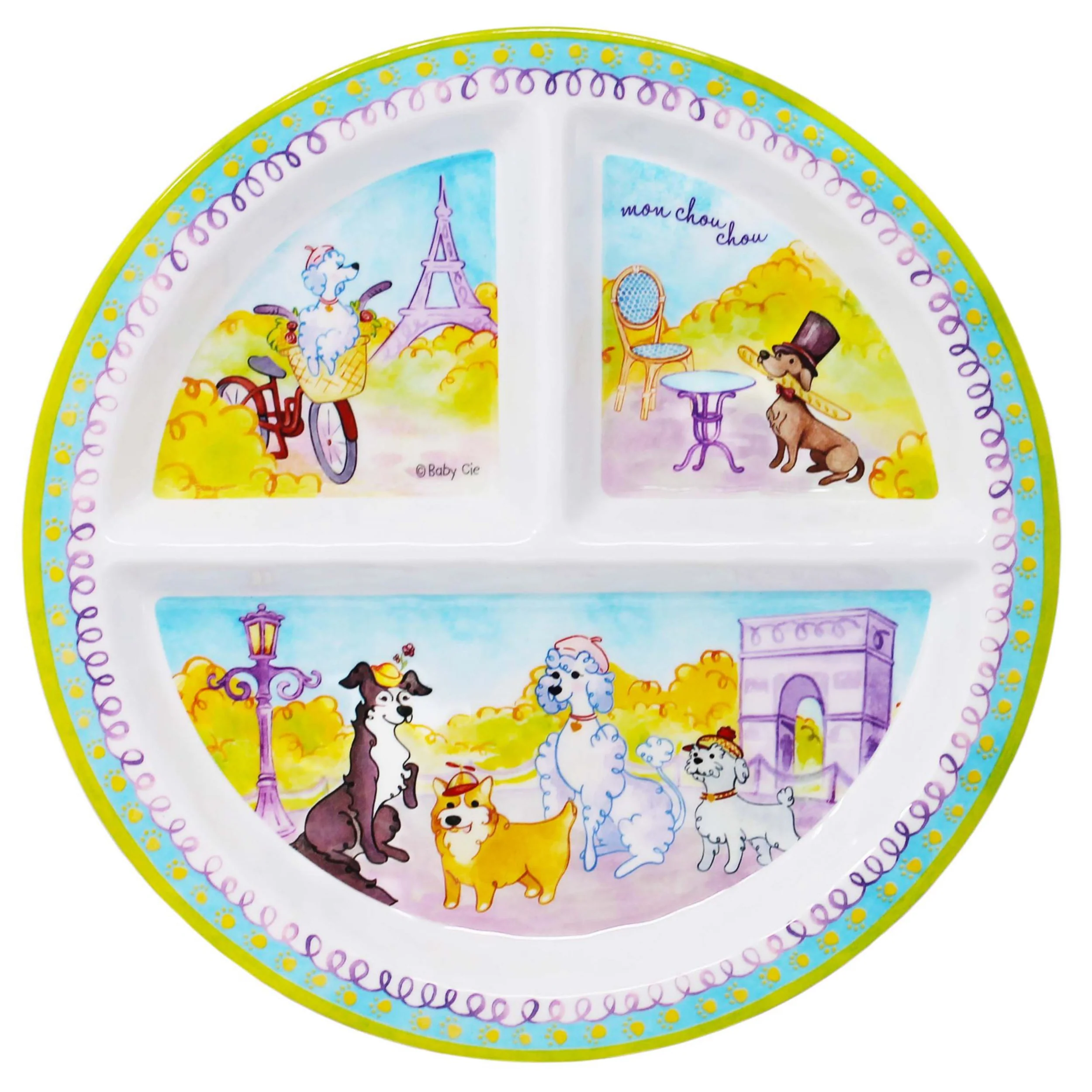 Le Cadeaux Melamine Round Sectioned Plate for Kids – My Darling