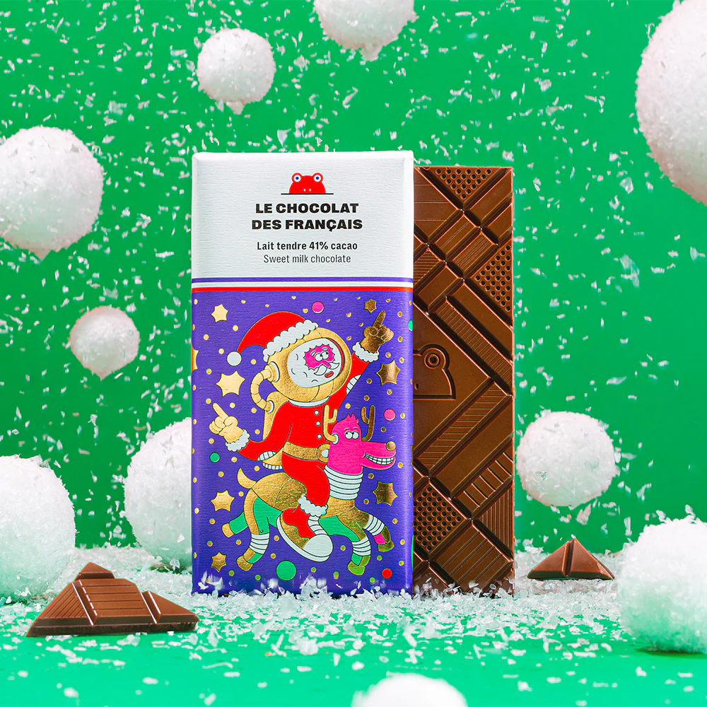 Le Chocolat des Francais – A Galactique Christmas Bar – Sweet Milk Chocolate  – 2.8oz ** - Image 2