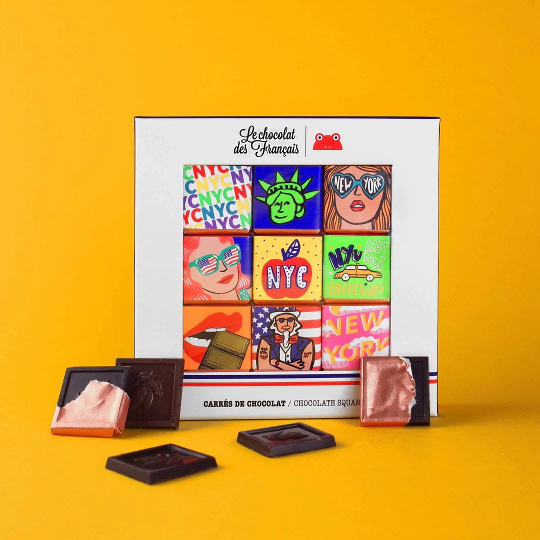 Le Chocolat des Francais NYC Theme Chocolate Squares – Box of 9 ** - Image 2