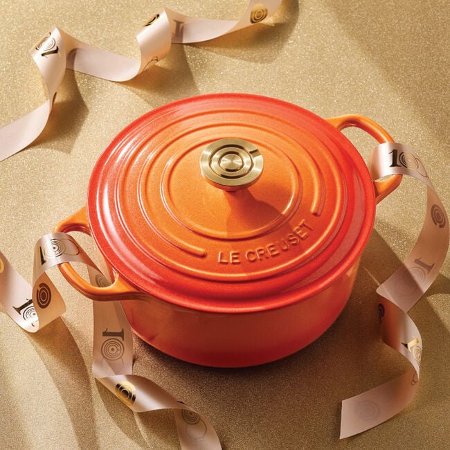 Le Creuset Round Dutch Oven with Crucible Knob – Flame Doree– 7.25 QT - Image 3