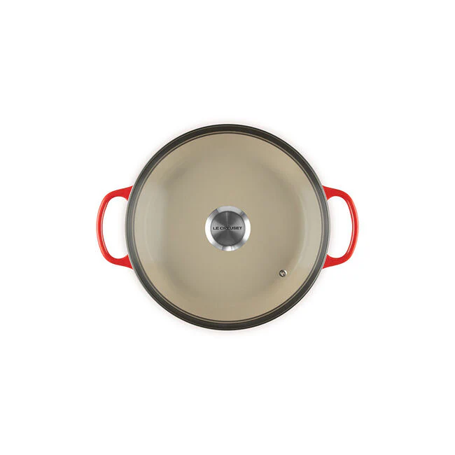 Le Creuset Signature Round Braiser with Glass Lid – 2.25qt. – Cerise - Image 2
