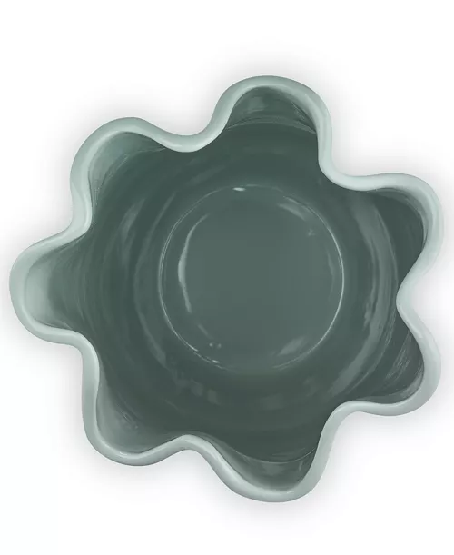 Le Creuset Stoneware Iris Collection Ruffle Vase – 12"H – Sea Salt - Image 3