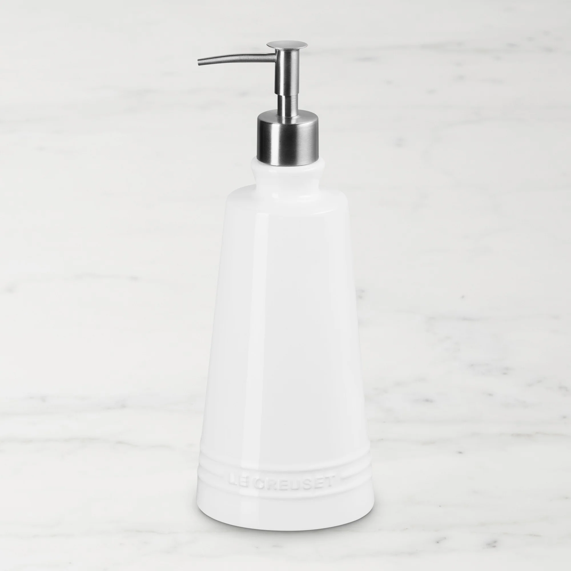 Le Creuset Stoneware Signature Soap Dispenser – 20oz.– White - Image 4